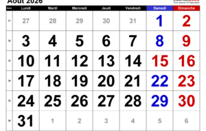 Calendrier des Tournois du BCV août 2026