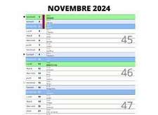 Calendrier des Tournois du BCV Novembre 2024