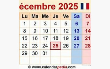 Calendrier des Tournois du BCV Décembre 2025