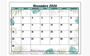 Calendrier des Tournois du BCV novembre 2026