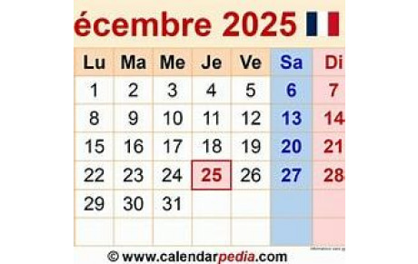 Calendrier des Tournois du BCV Décembre 2025