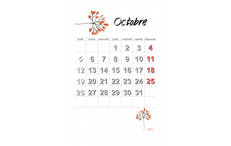 Calendrier des Tournois du BCV octobre 2026